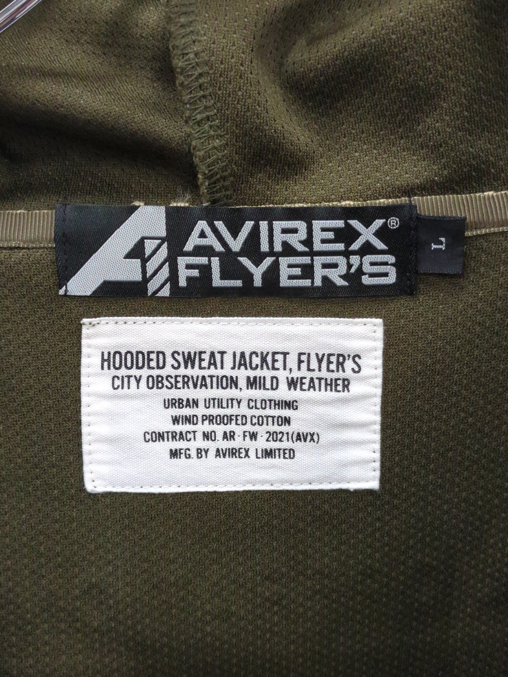 AVIREX / 【AVIREX FLYER'S】スウェット パーカー/ L/S SWEAT PARKA/AF