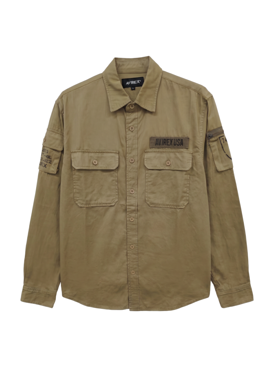 AVIREX / BASIC FATIGUE KHAKI L/S SHIRT/長袖 ファティーグ カーキ シャツ