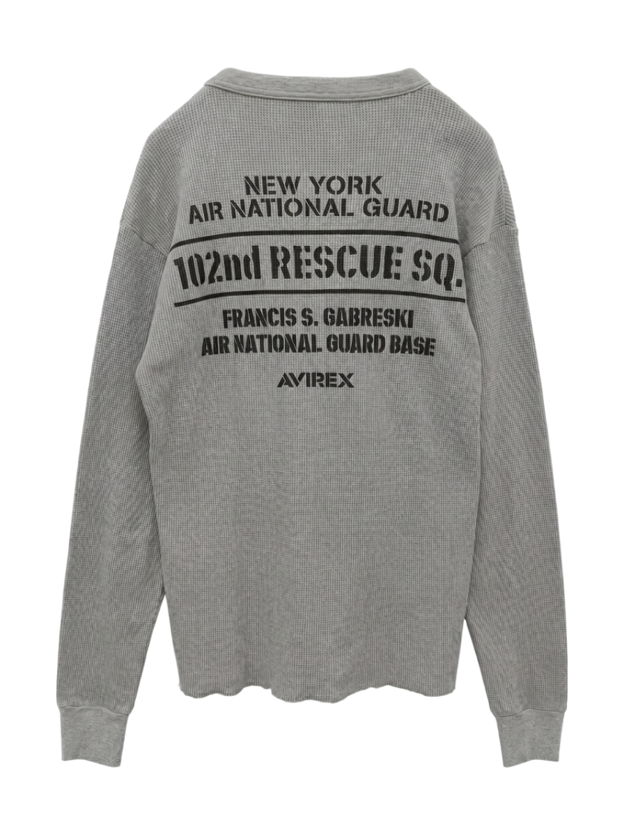 AVIREX / L/S WAFFLE T-SHIRT N.Y A.N.G