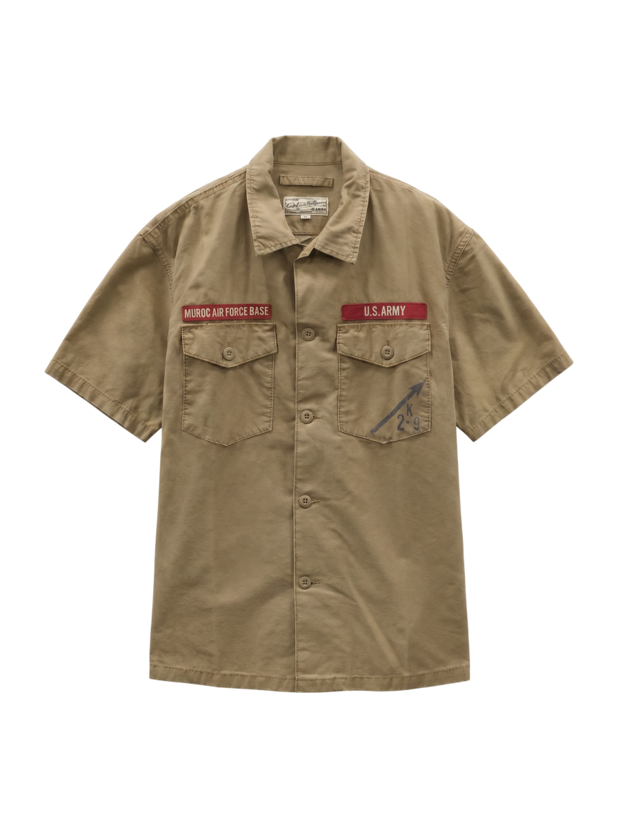 AVIREX / LEATHER PATCH SHIRT