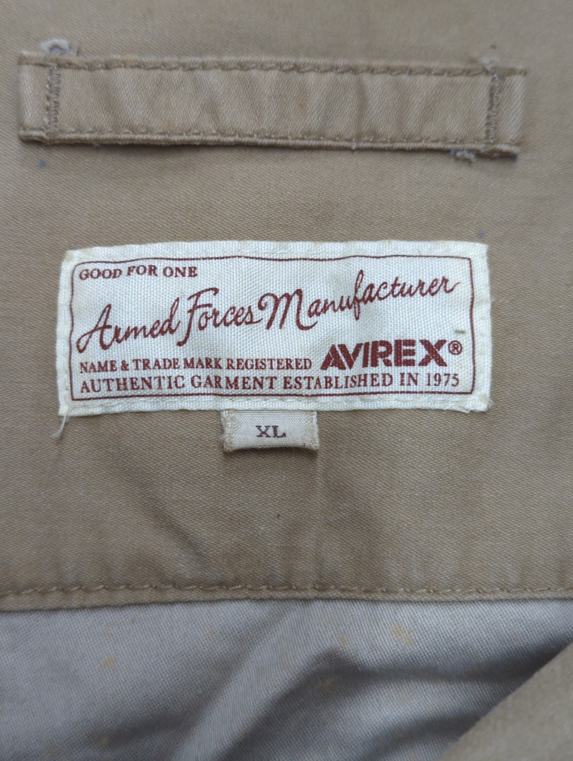 AVIREX / LEATHER PATCH SHIRT