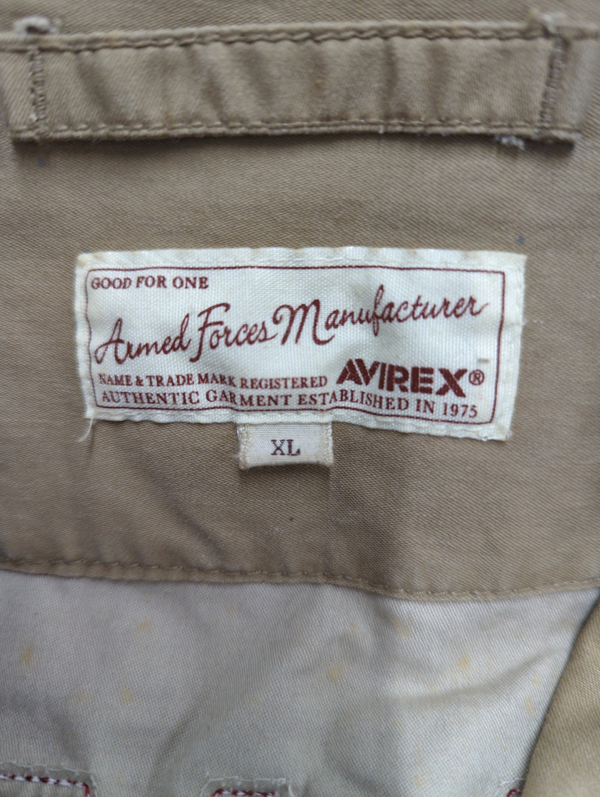 AVIREX / LEATHER PATCH SHIRT