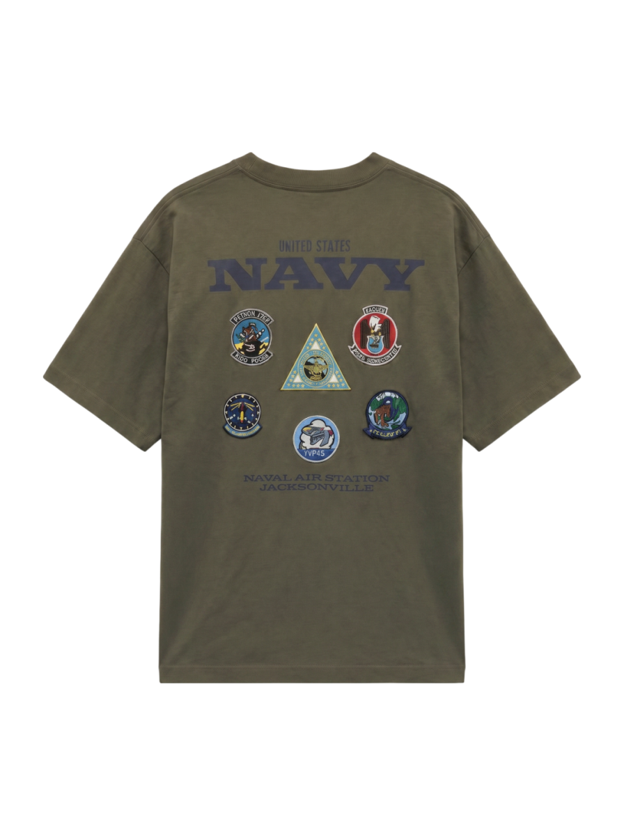 AVIREX / NAS JAX PATROL SQ. PATCH T-SHIRT / NAS JAX パトロール スコードロン パッチ Tシャツ