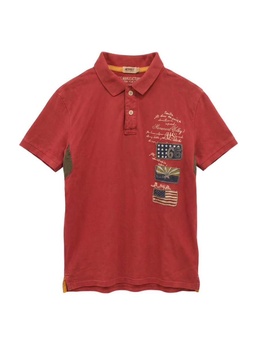 AVIREX / FLAGS PATCHED POLO SHIRT