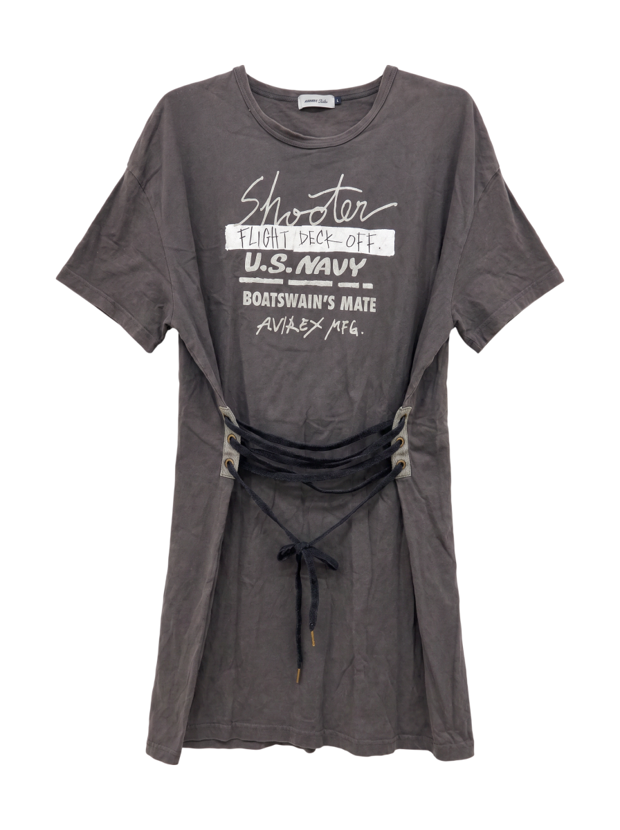 AVIREX / AVIREX/ アヴィレックス/ L-S/S PRINTED RACE-UP TEE/ プリント レースアップティーシャツ