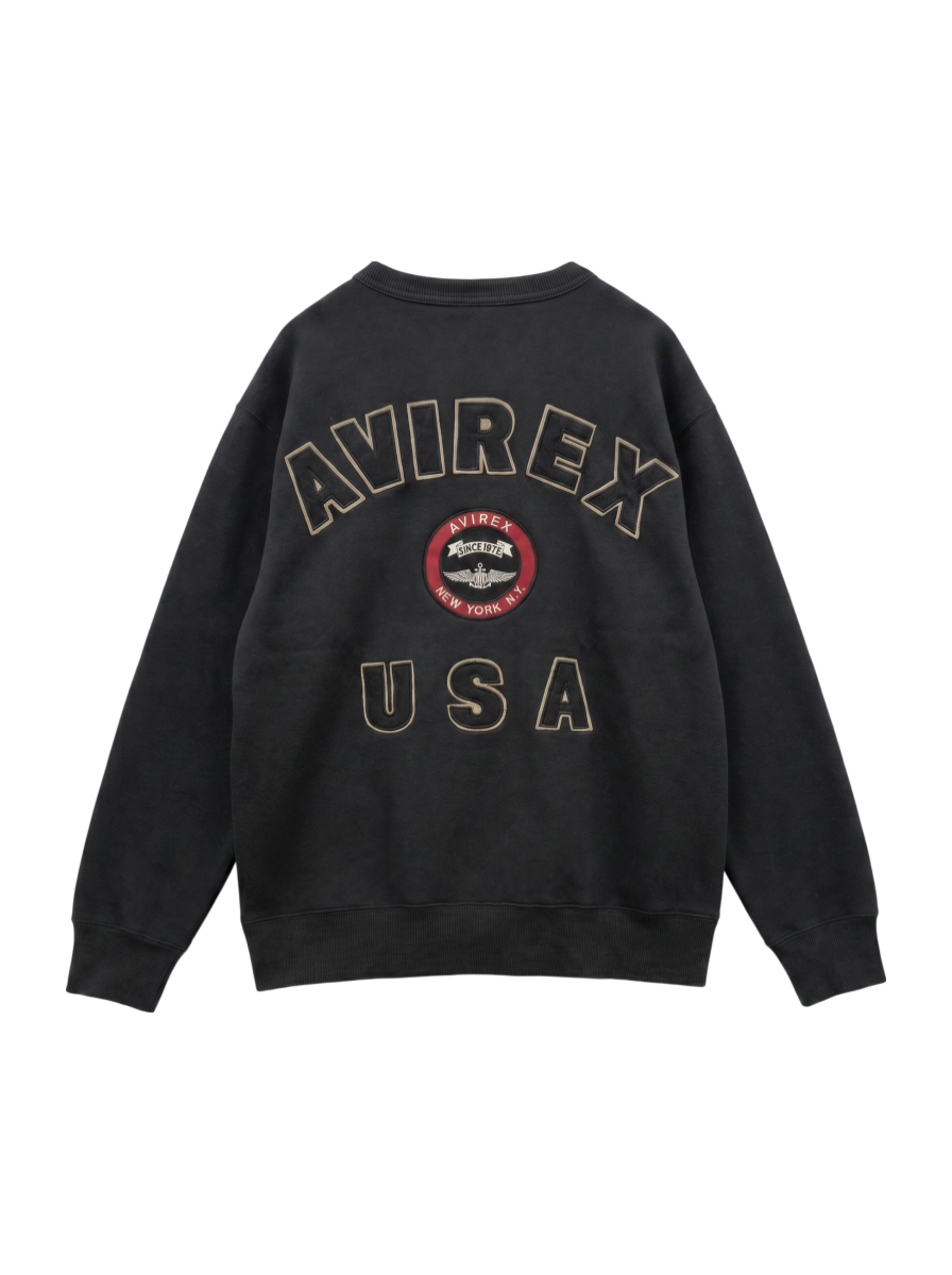 AVIREX / VARSITY LOGO CREW NECK SWEAT / バーシティ ロゴ クルーネック スウェット