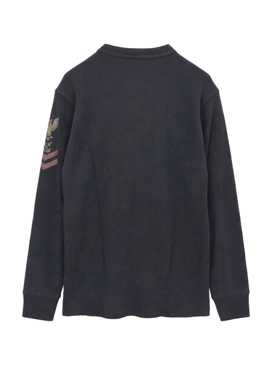 AVIREX / 《直営店限定》HONEYCOMB WAFFLE HENRY T-SHIRT / ハニカム ワッフル ヘンリー長袖Tシャツ