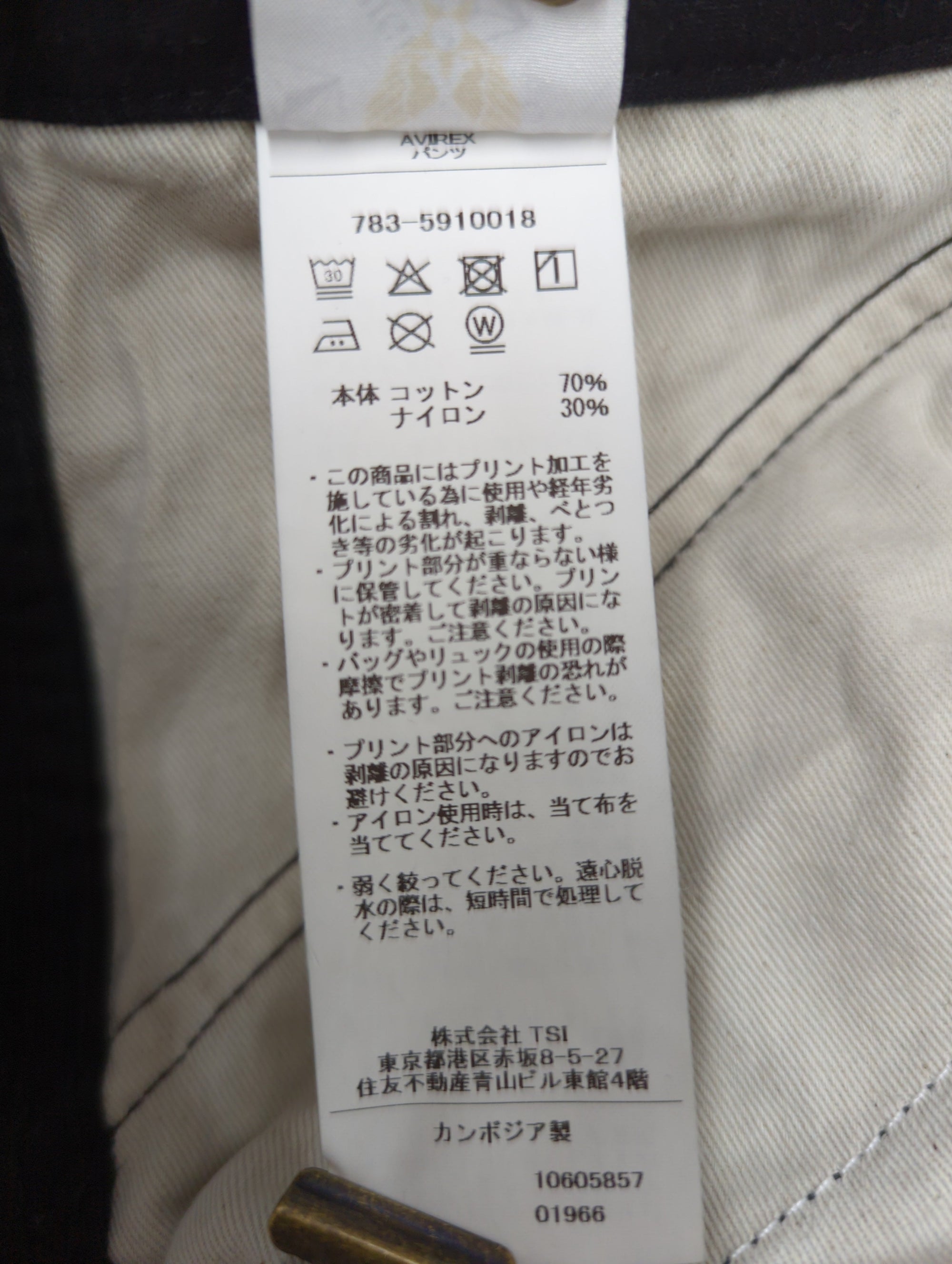 AVIREX / N/C M-65 FATIGUE PANTS / ナイロンコットン M-65 ファティーグパンツ