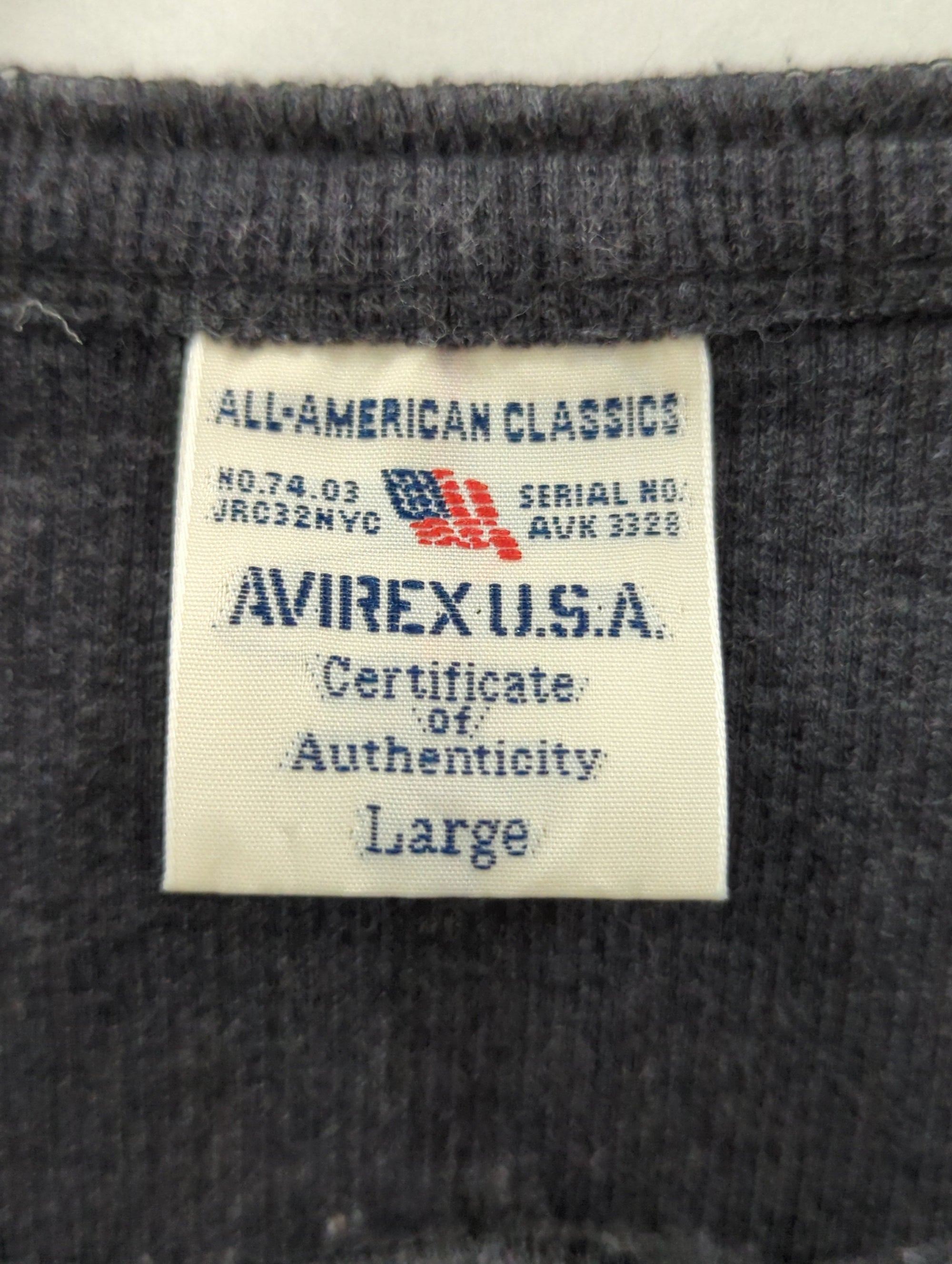 AVIREX / 《DAILY/デイリー》RIB L/S HENLEY NECK T-SHIRT/リブ 長袖 ヘンリーネック Tシャツ デイリーウェア