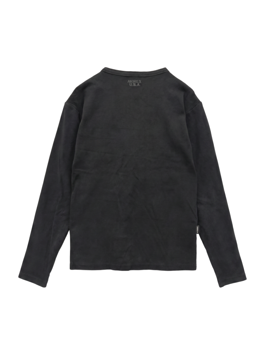 AVIREX / 《DAILY/デイリー》RIB L/S HENLEY NECK T-SHIRT/リブ 長袖 ヘンリーネック Tシャツ デイリーウェア