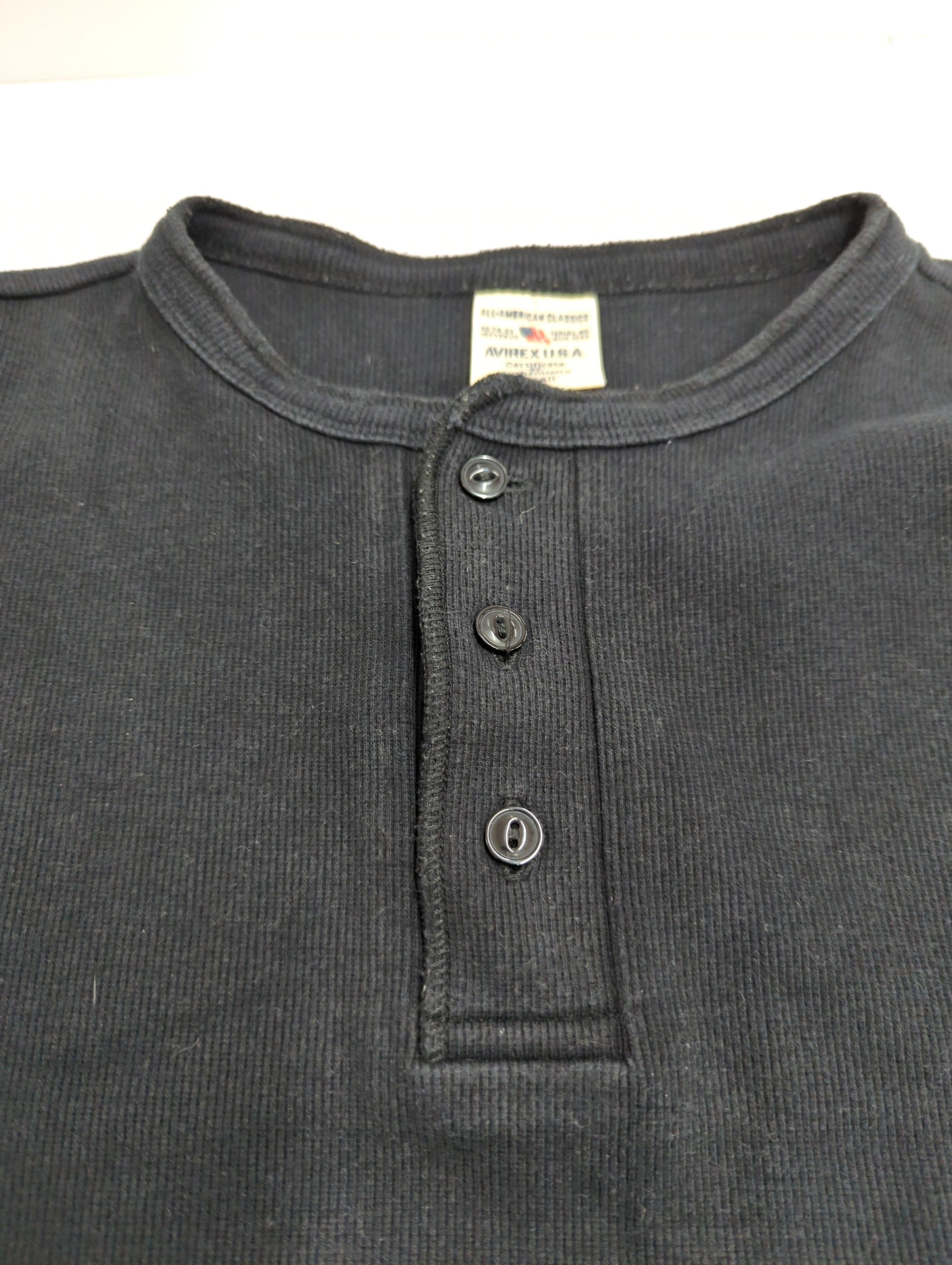 AVIREX / 《DAILY/デイリー》RIB L/S HENLEY NECK T-SHIRT/リブ 長袖 ヘンリーネック Tシャツ デイリーウェア