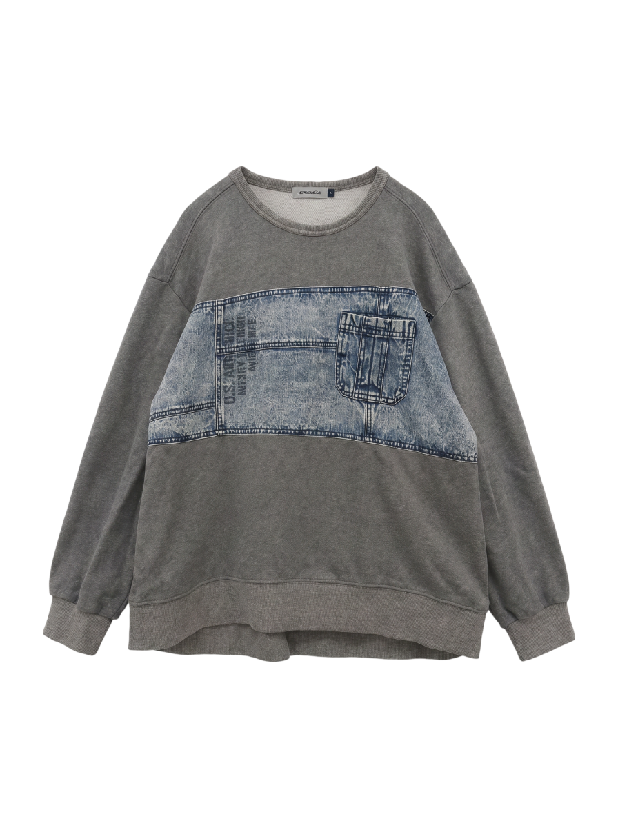 AVIREX / SH L-L/S DENIM COMBI SWT SH