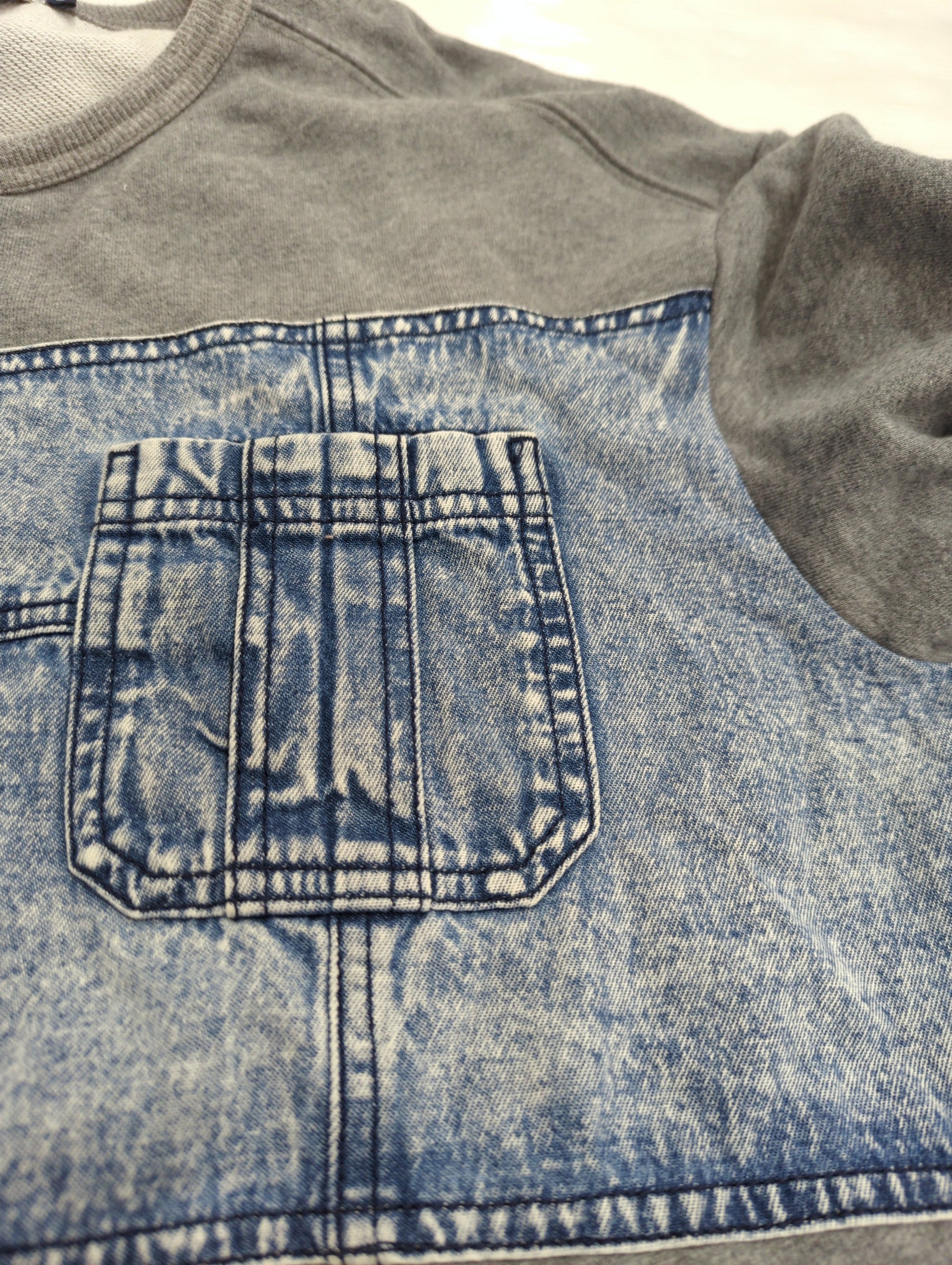 AVIREX / SH L-L/S DENIM COMBI SWT SH