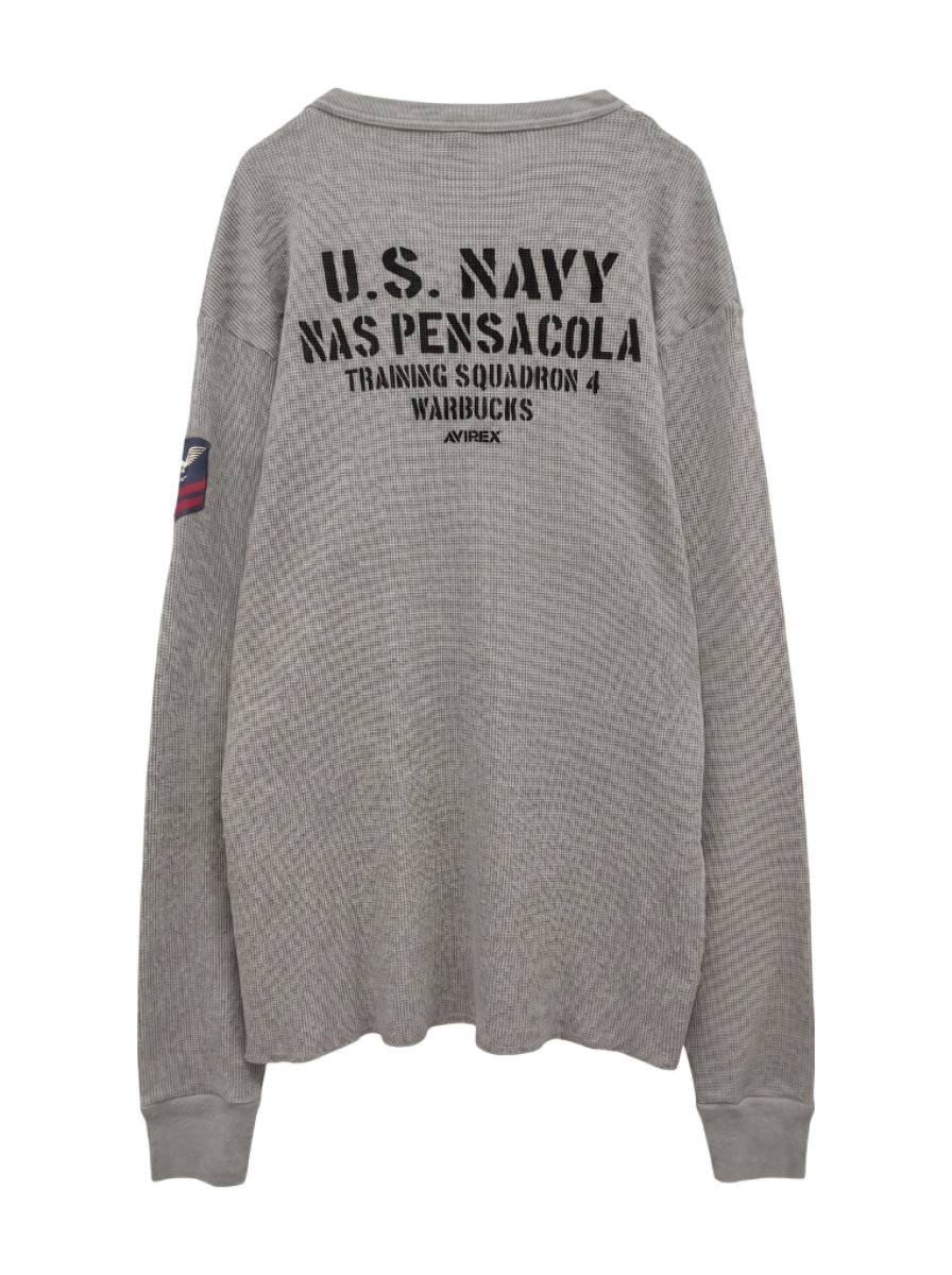 AVIREX / LONGSLEEVE WAFFLE T-SHIRT U.S.NAVY / 長袖 ワッフルTシャツ ユーエスネイビー / AVIREX /