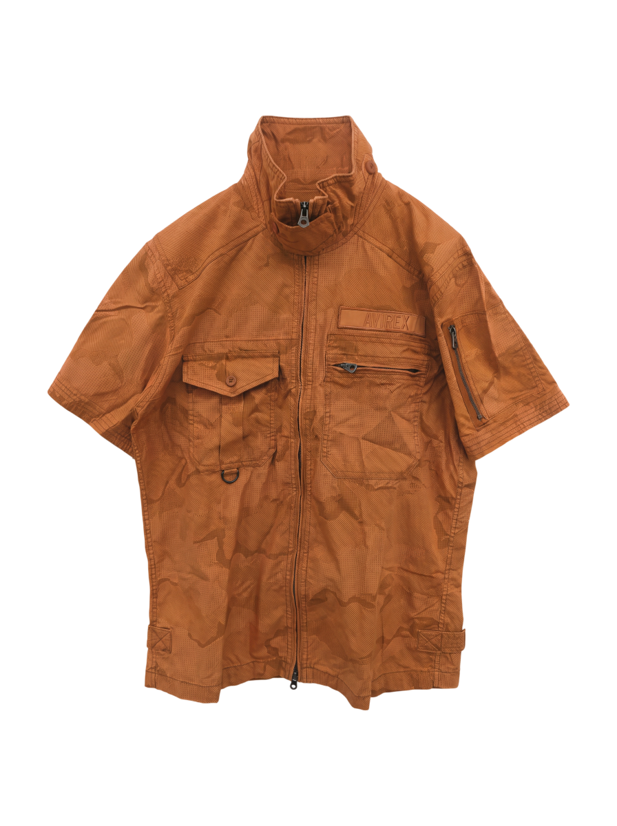 AVIREX / 2トーン 迷彩 ミリタリー ジップ シャツ/2TONE CAMOUFLAGE MILLITARY ZIP SHIRT
