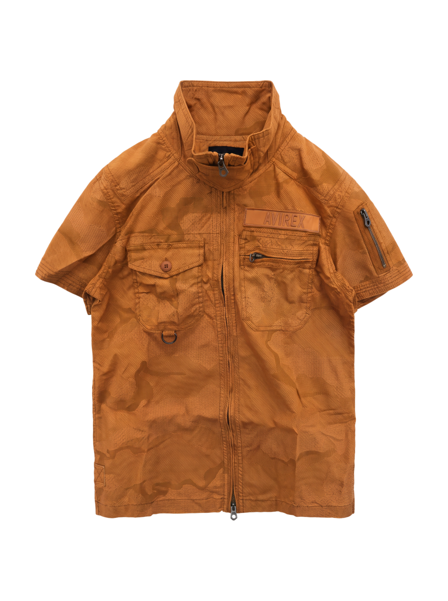 AVIREX / 2トーンカモフラージュ フロントジップ ミリタリーシャツ/MILLITARY SHIRT IN TWO TONE