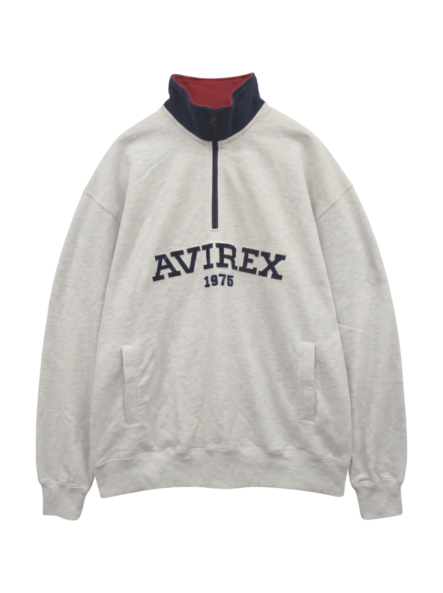 AVIREX / 《直営店限定》LOGO HALF ZIP SWEAT / ロゴ ハーフジップ スウェット