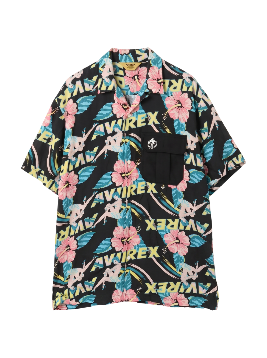 AVIREX / SH SS PINUP GIRL HAWAIIAN SH