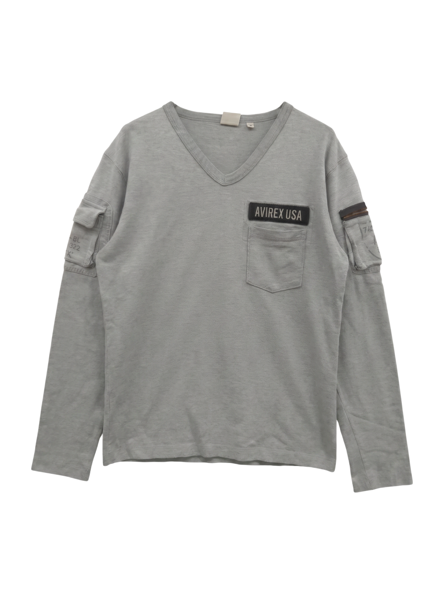 AVIREX / avirex/アヴィレックス/メンズ/FATIGUE L/S V-NECK T-SHIRT/ファティーグ 長袖 Vネック Tシャツ