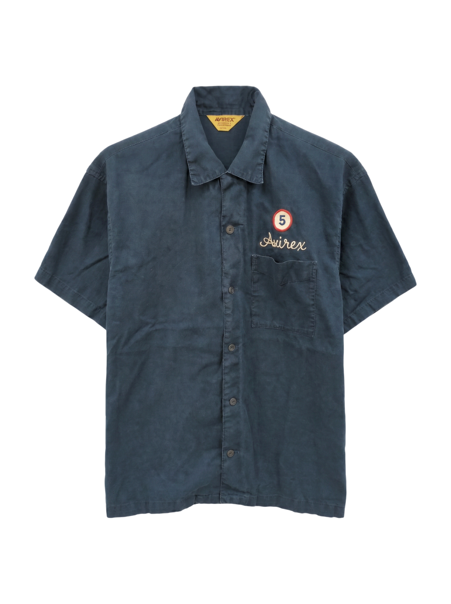 AVIREX / COTTON LINEN SHORT SLEEVE SHIRT SMOKETAILS / コットンリネン 半袖 シャツ スモークテイル
