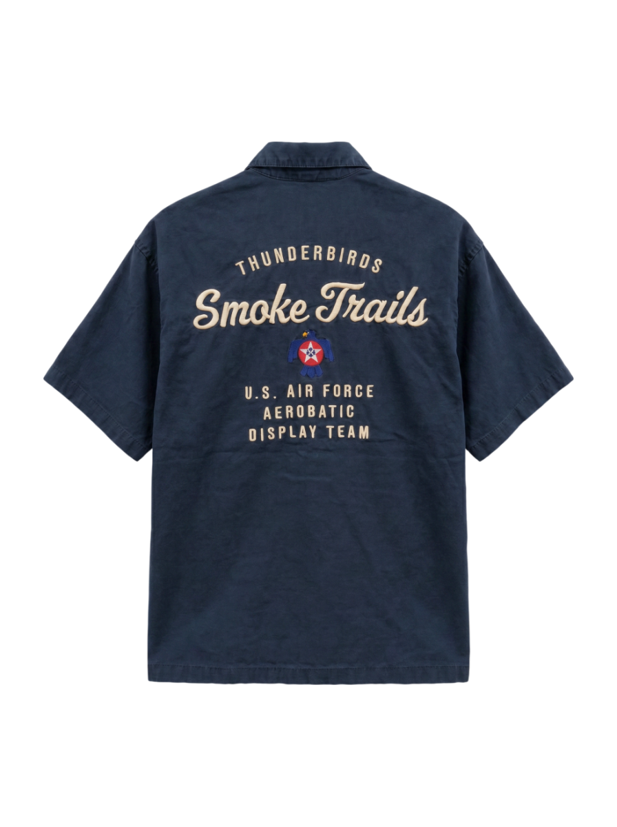 AVIREX / COTTON LINEN SHORT SLEEVE SHIRT SMOKETAILS / コットンリネン 半袖 シャツ スモークテイル