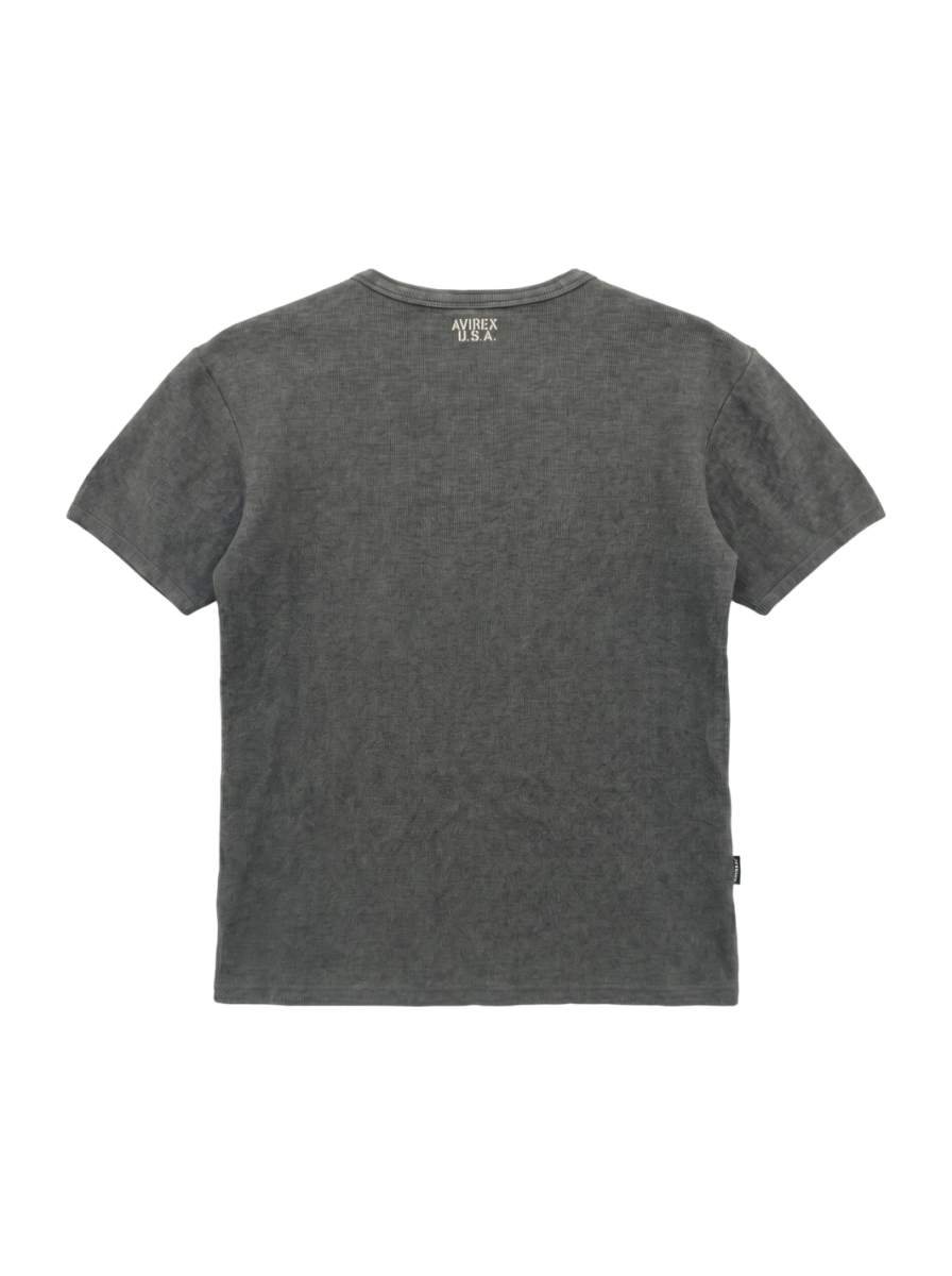 AVIREX / 《DAILY/デイリー》RIB S/S HENLEY NECK T-SHIRT/リブ 半袖 ヘンリーネック Tシャツ デイリーウェア