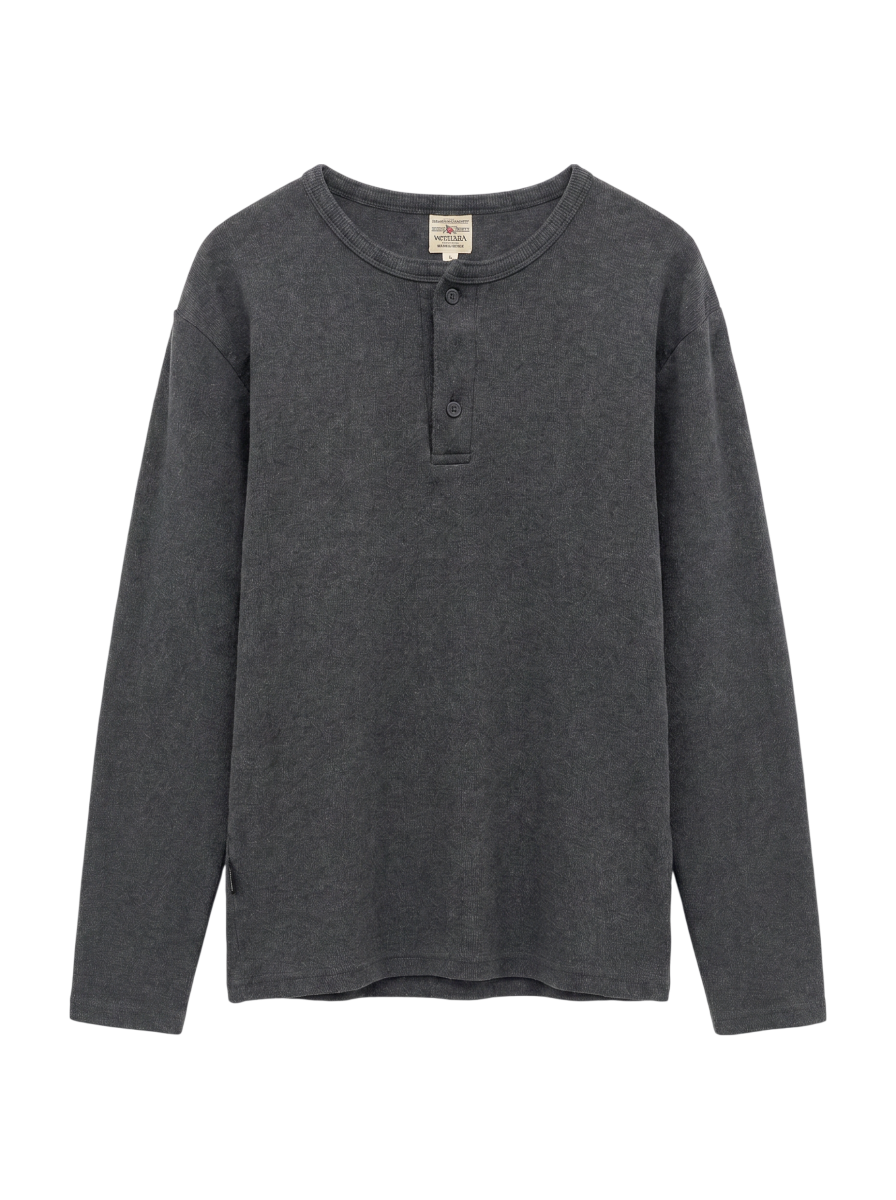 AVIREX / 《DAILY/デイリー》RIB L/S HENLEY NECK T-SHIRT/リブ 長袖 ヘンリーネック Tシャツ デイリーウェア
