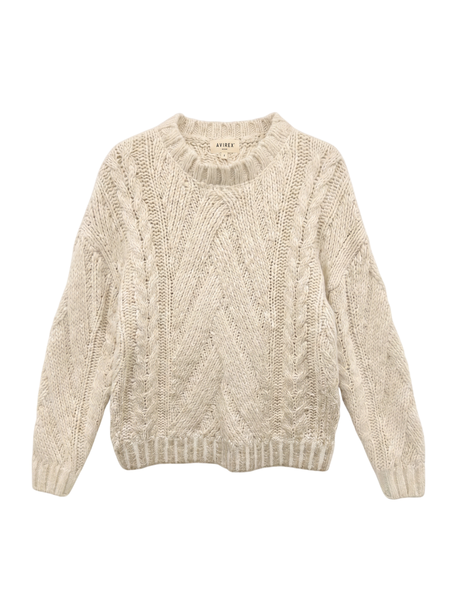 AVIREX / FOIL PRINT KNIT TOPS/箔プリントニットトップス