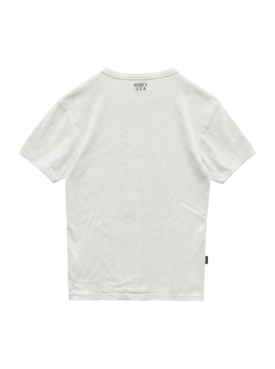 AVIREX / 《DAILY/デイリー》RIB S/S HENLEY NECK T-SHIRT/リブ 半袖 ヘンリーネック Tシャツ デイリーウェア