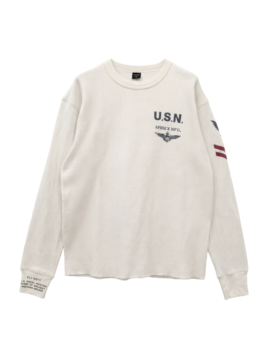 AVIREX / NAVAL L/S WAFFLE T-SHIRT