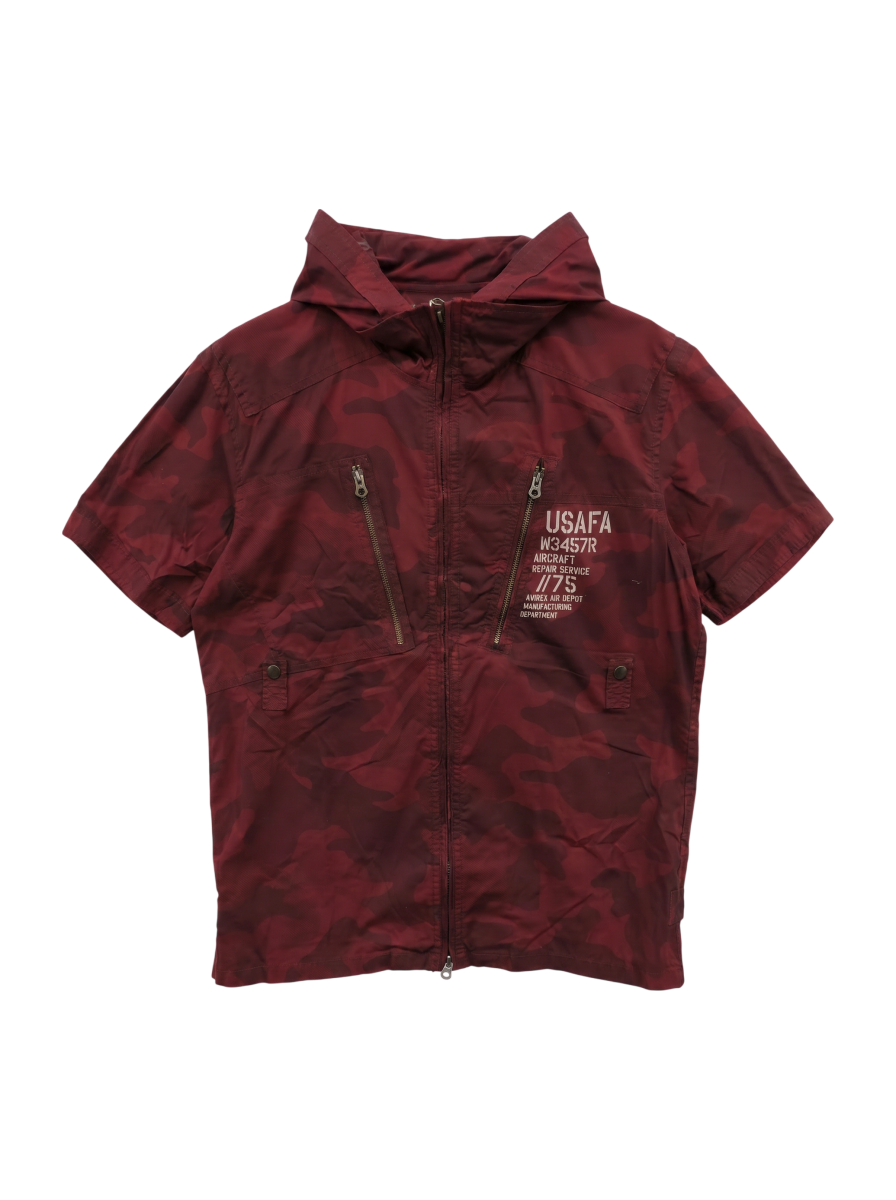 AVIREX / avirex/ アヴィレックス / S/S CAMOUFLAGE STRETCH ZIP SHIRT/ 迷彩 ストレッチ ジップシャツ