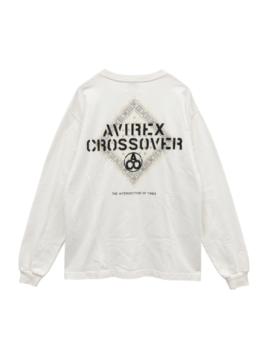 AVIREX / 《CROSSOVER》BANDANA PATCH LONGSLEEVE T-SHIRT / バンダナ パッチ 長袖Tシャツ / AVIREX