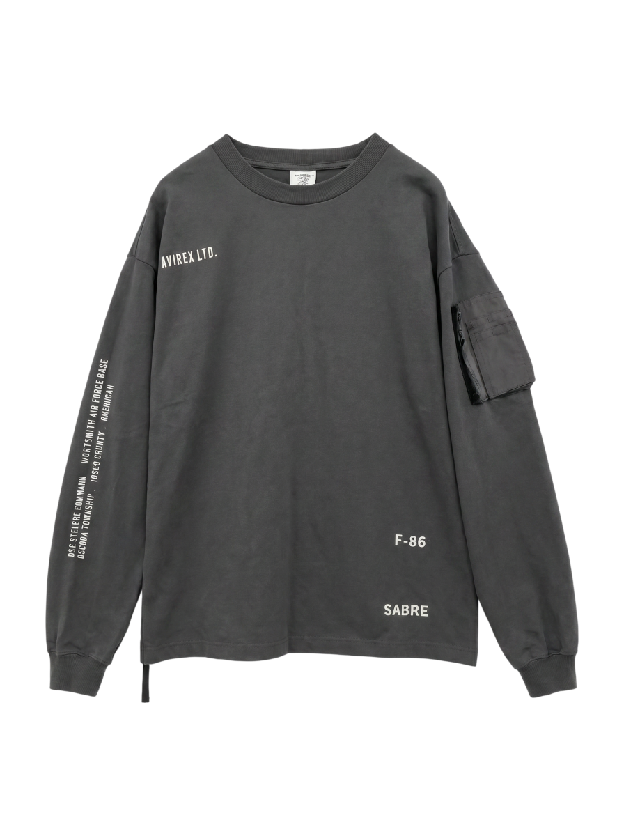 AVIREX / SIDE ZIP STENCIL T-SHIRT "HAT IN THE RING" / サイドジップ ステンシル 長袖Tシャツ "ハット