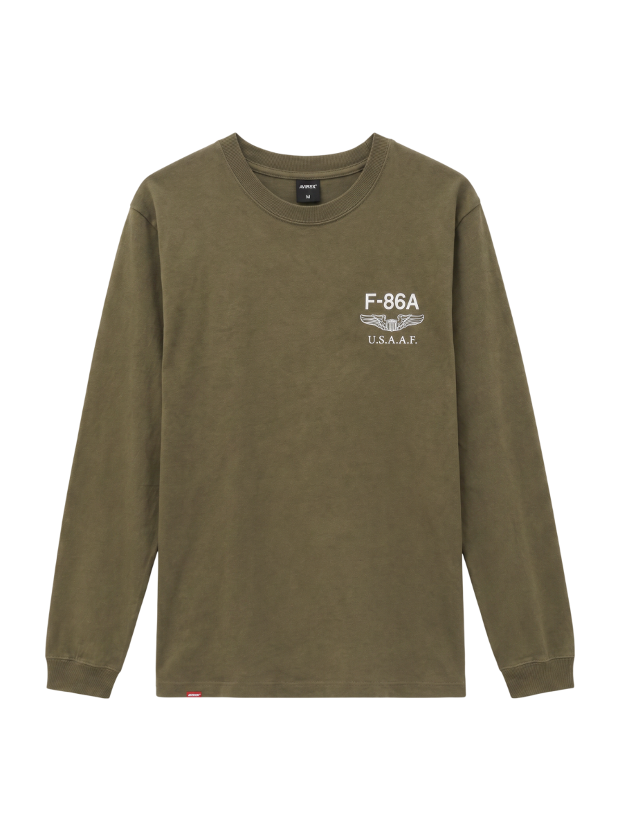 AVIREX / 《WEB&DEPOT限定》EMBROIDERY L/S T-SHIRT FLYING SHARKS/エンブロイダリー フライングシャーク