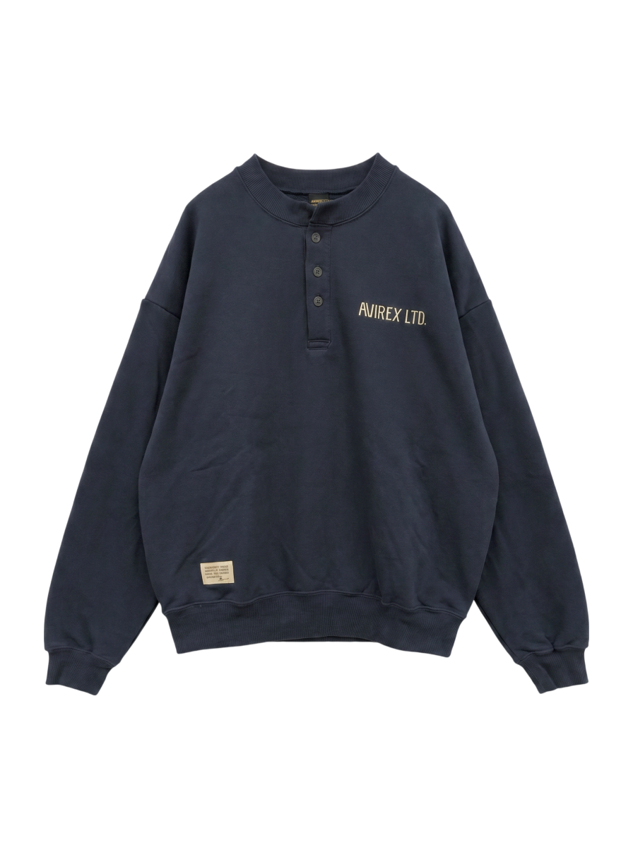 AVIREX / 《WEB&DEPOT限定》HENLY NECK PENANT PATCHED SWEAT