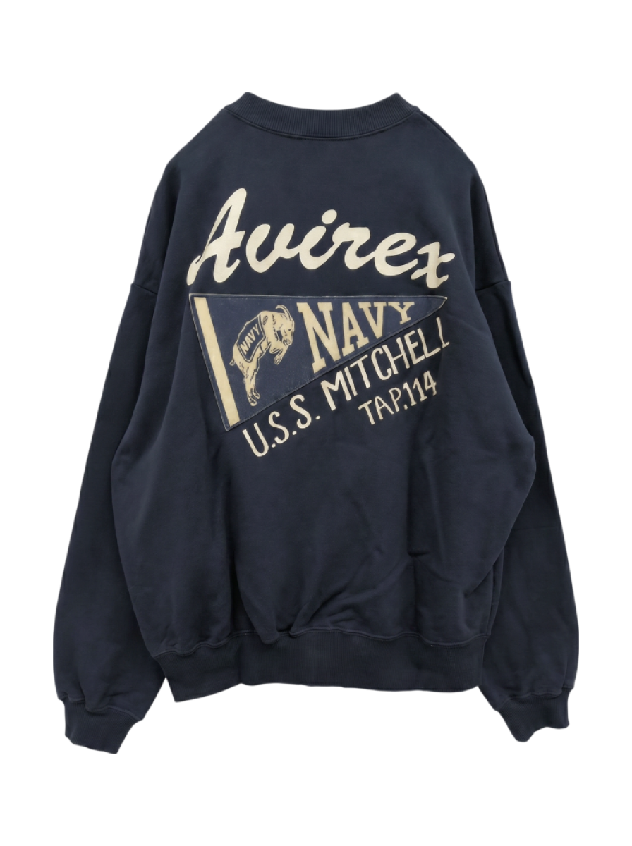 AVIREX / 《WEB&DEPOT限定》HENLY NECK PENANT PATCHED SWEAT