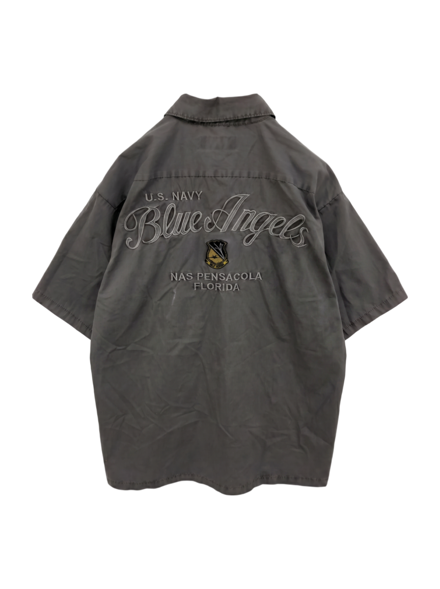 AVIREX / SHORTSLEEVE FADED WORK SHIRT BLUE ANGELS