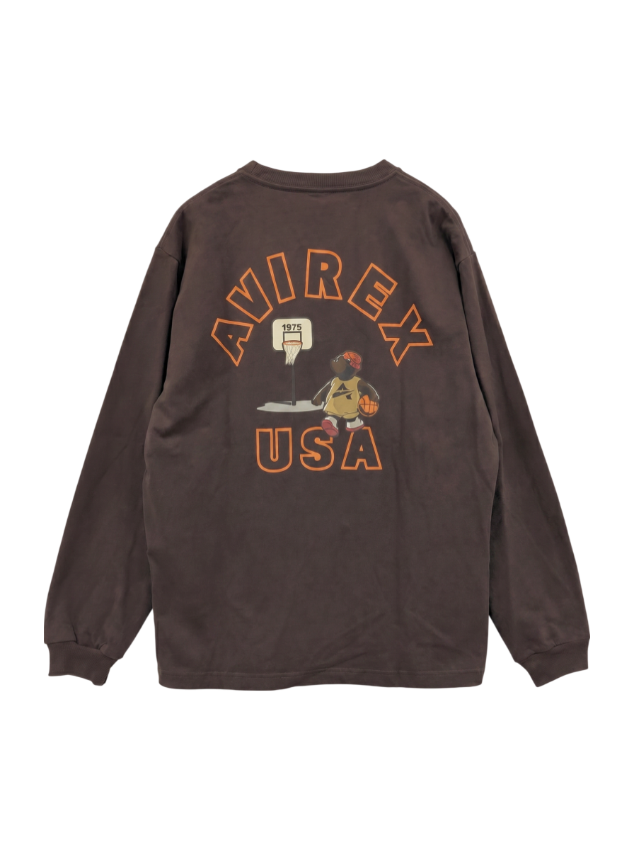 AVIREX / 《WEB&DEPOT限定》ON THE COURT BEAR L/S T-SHIRT / オン ザ コート ベア 長袖 Tシャツ /