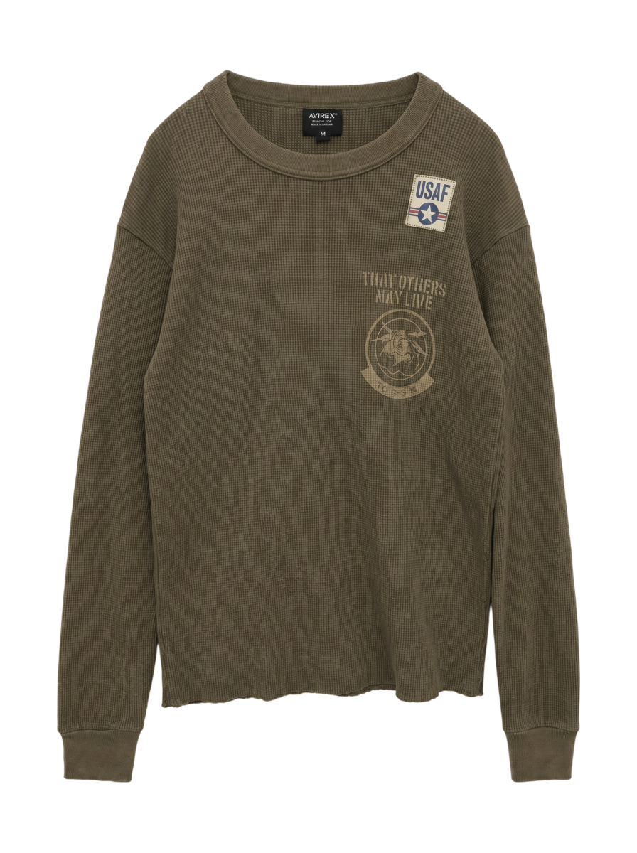 AVIREX / L/S WAFFLE T-SHIRT N.Y A.N.G