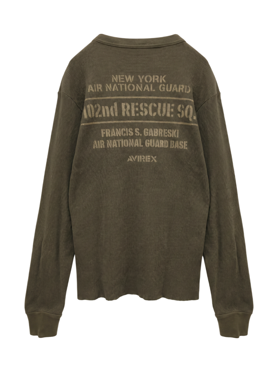 AVIREX / L/S WAFFLE T-SHIRT N.Y A.N.G
