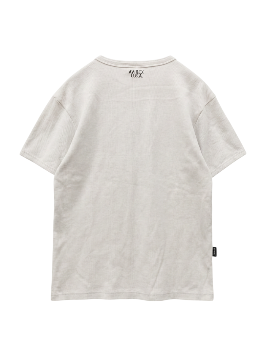 AVIREX / 《DAILY/デイリー》RIB S/S HENLEY NECK T-SHIRT/リブ 半袖 ヘンリーネック Tシャツ デイリーウェア