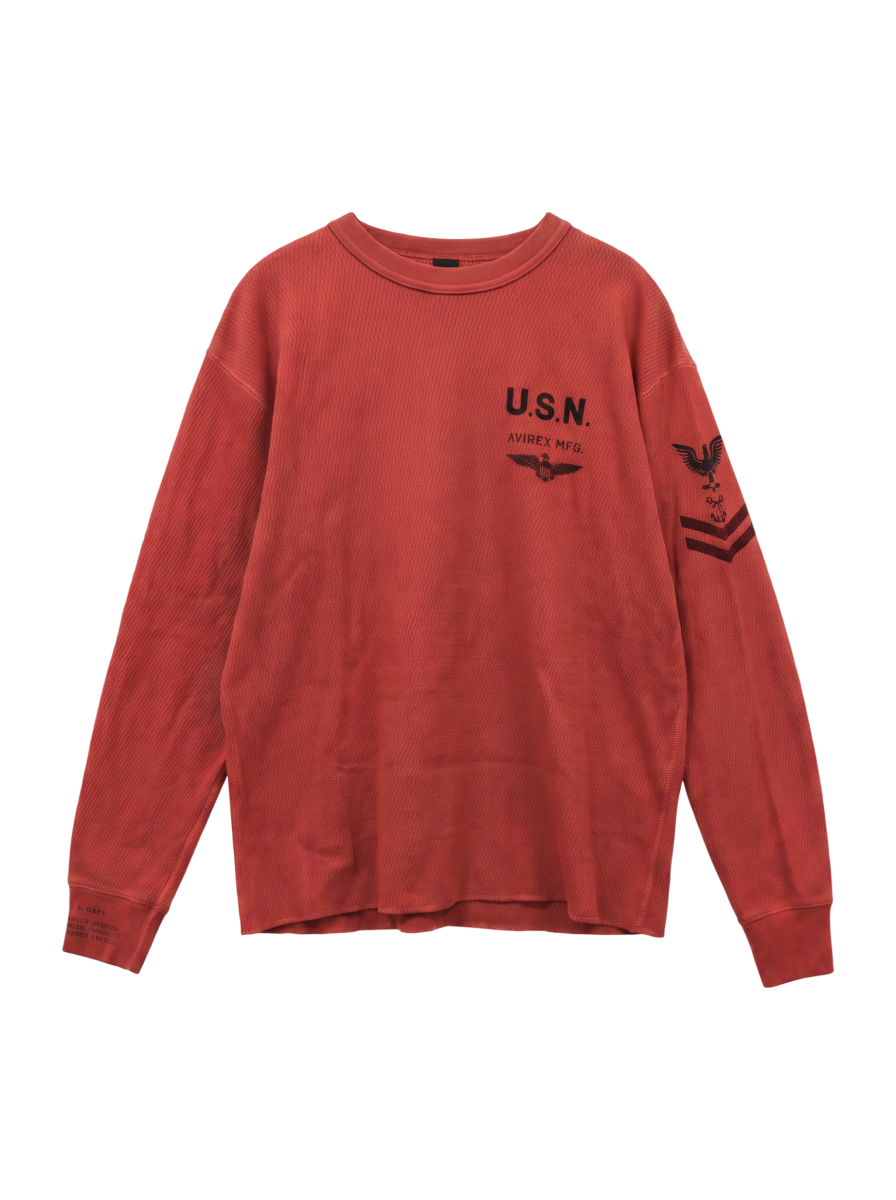 AVIREX / NAVAL L/S WAFFLE T-SHIRT