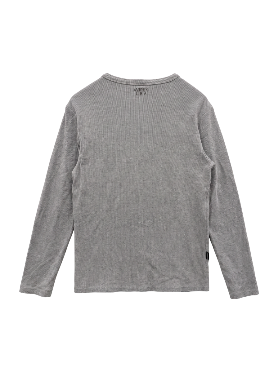 AVIREX / 《DAILY/デイリー》RIB L/S HENLEY NECK T-SHIRT
