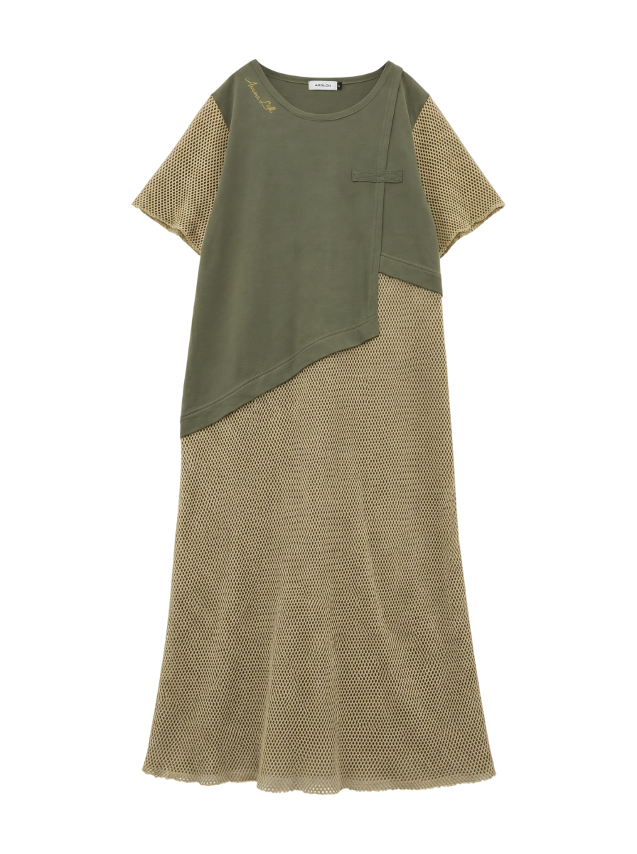 AVIREX / CUT×MESH ONEPIECE/ カットソー×メッシュ ワンピース