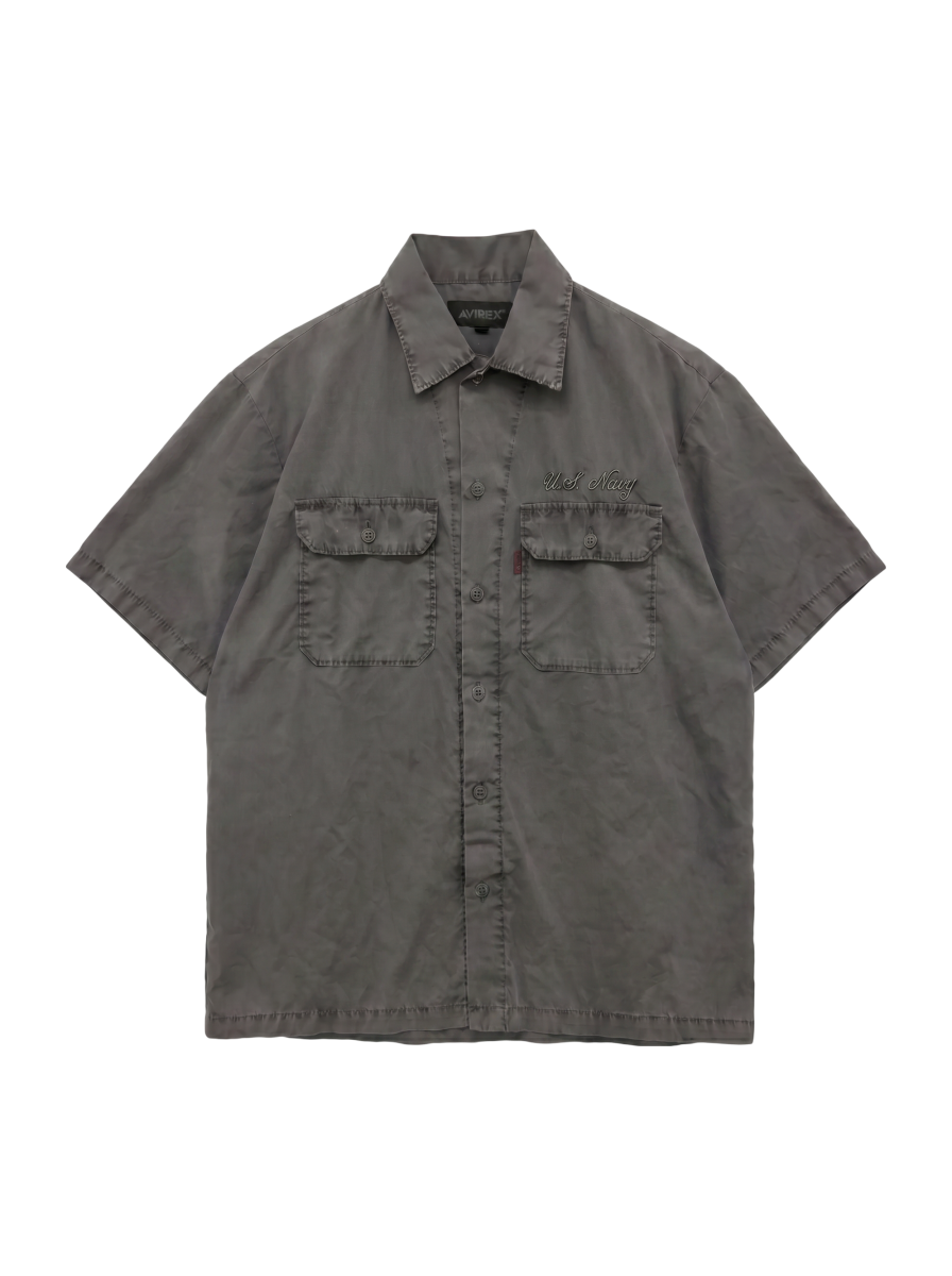 AVIREX / SHORTSLEEVE FADED WORK SHIRT BLUE ANGELS