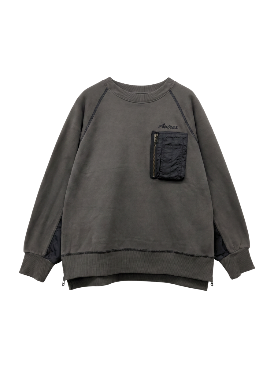 AVIREX / MILITARY POCKET CREWSWEAT/ ミリタリーポケットクルースウェット