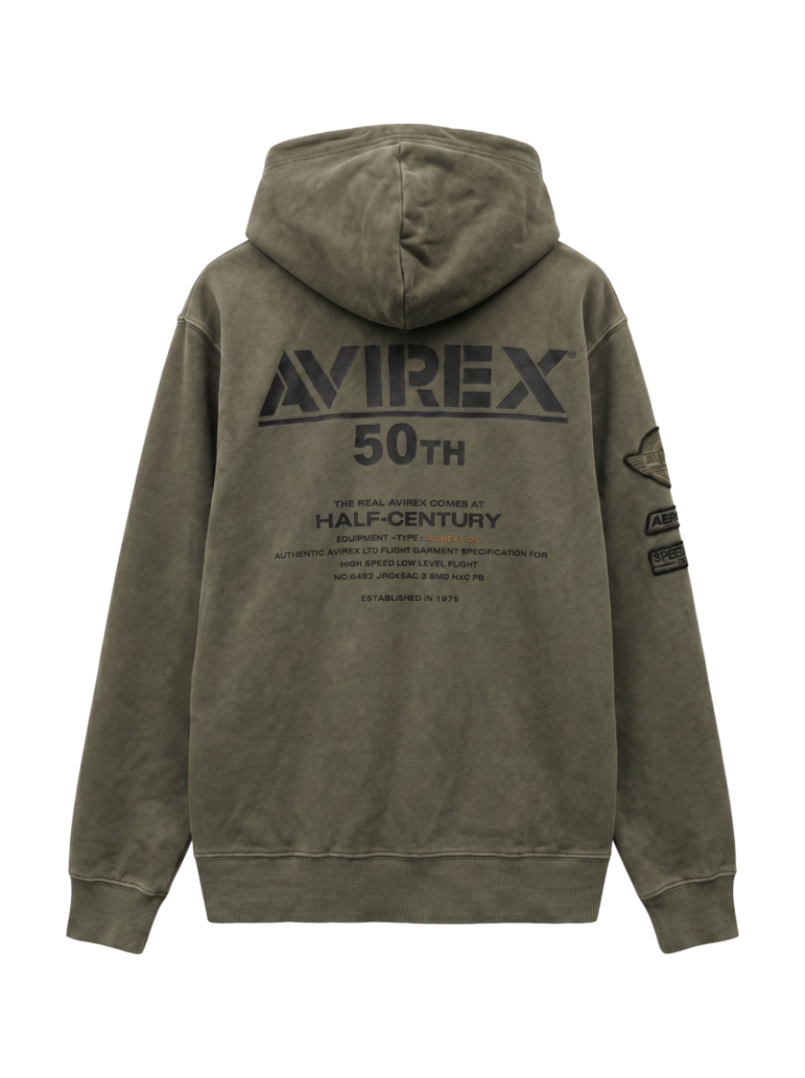AVIREX / 《50th Anniversary》FADE WASH ZIP UP PARKA