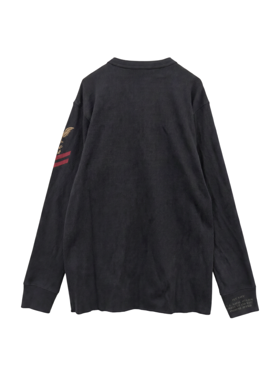 AVIREX / 《直営店限定》HONEYCOMB WAFFLE HENRY T-SHIRT / ハニカム ワッフル ヘンリー長袖Tシャツ
